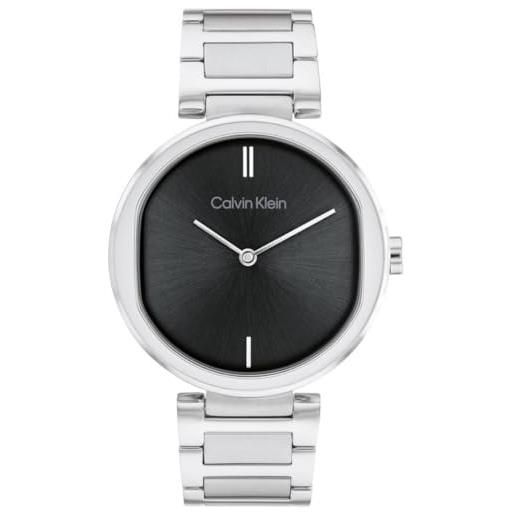 Calvin Klein orologio analogico al quarzo da donna collezione ck sensation con cinturino in acciaio inossidabile argentato - 25200249