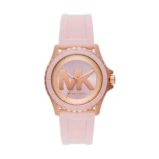 Michael Kors orologio everest da donna, movimento cronografo al quarzo con cinturino in acciaio inossidabile o in silicone, 40 mm, tono oro rosa