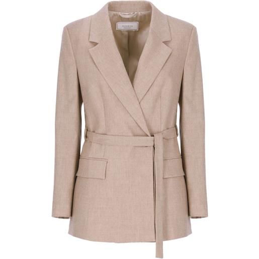 Peserico mélange-effect belted blazer - toni neutri