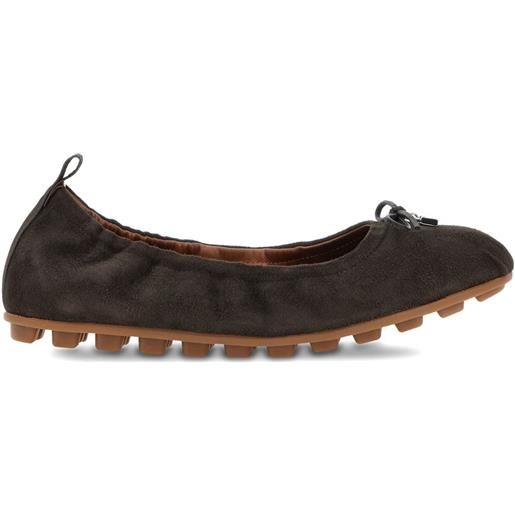 Hogan ballerine in pelle scamosciata - marrone