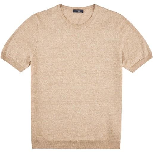 Fay t-shirt in maglia - toni neutri