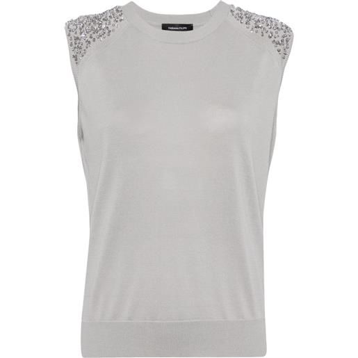 Fabiana Filippi top con paillettes - grigio