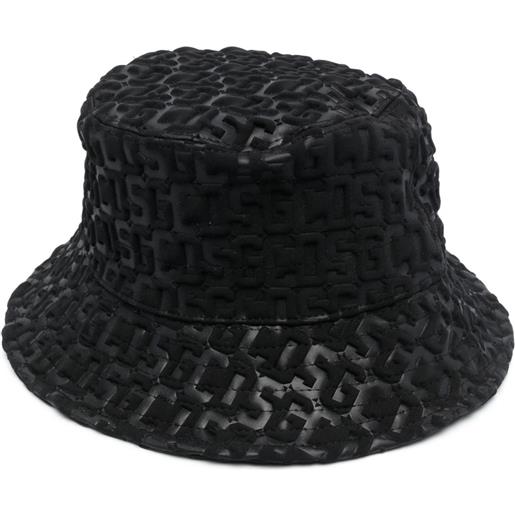 GCDS cappello bucket con monogramma - nero