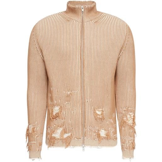 MM6 Maison Margiela cardigan con effetto vissuto - toni neutri