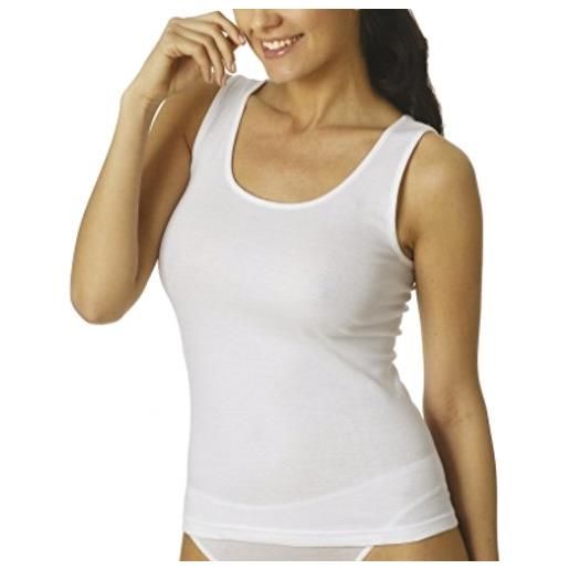 VAJOLET BY SELINA canottiera donna intimo caldo cotone elasticizzato sl5631 spalla larga vajolet selina 2-3-4-5-6 bianco e nero (2 s it donna, nero)