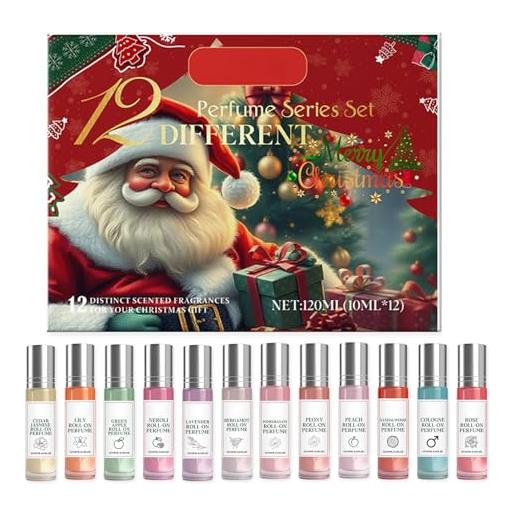 Generico profumo calendario dell'avvento 2025, profumo di feromone natalizio, calendario dell'avvento da donna, un regalo per la famiglia e gli amici a natale e per la festa della, mamma, 12 * 10ml