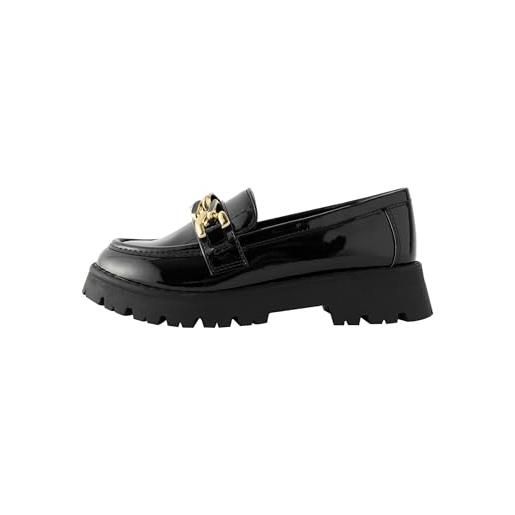 NEXT ragazza mocassini per la scuola spessi con catena black patent