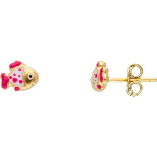 ORO&CO orecchini bimbo in oro giallo 18 kt e smalto