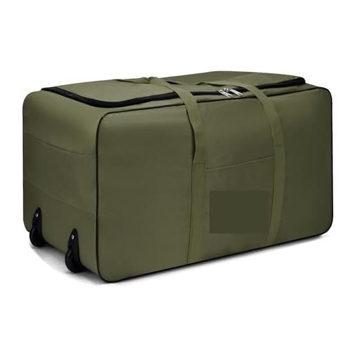 Borsone Trolley Con Ruote Medio 55 Cm - 50 Litri, Impermeabile, Manico Telescopico, Colore Verde, Ideale Per Viaggi E Vacanze - 6