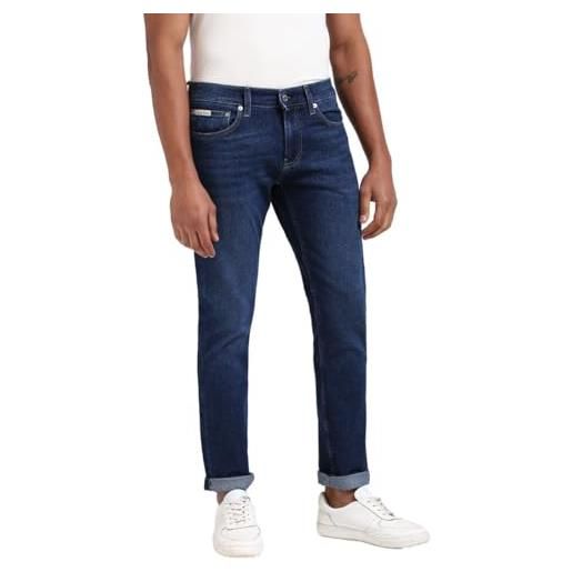 Calvin Klein uomo jeans slim gamba gritta, blu (denim dark), 32w/32l