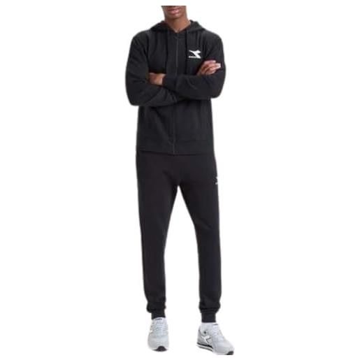 Diadora tracksuit hd fz core tuta con cappuccio ed allaciatura full zip, black, regular uomo