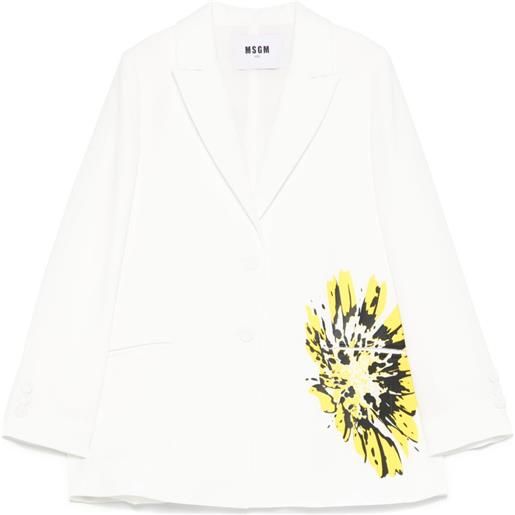 MSGM Kids blazer in crêpe - bianco