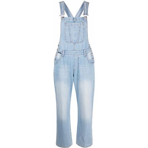 Philipp Plein salopette con applicazione - blu