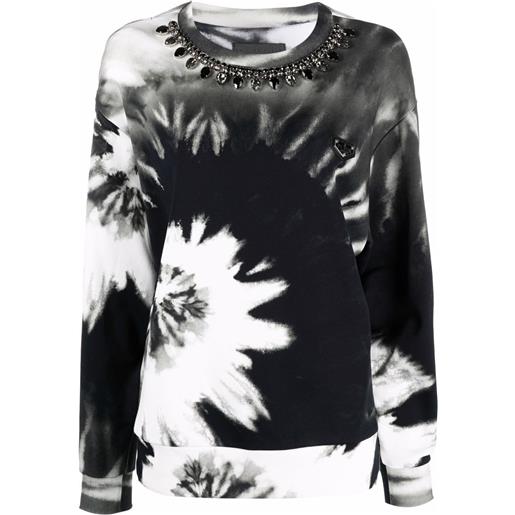 Philipp Plein felpa con fantasia tie dye - nero