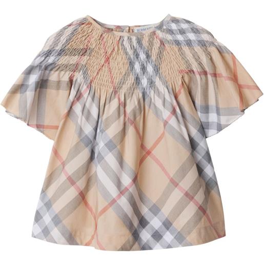 Burberry Kids top a quadri - toni neutri