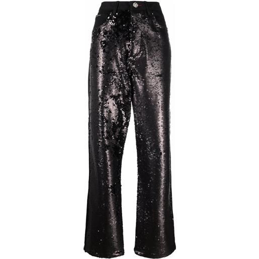Philipp Plein jeans a vita alta - nero