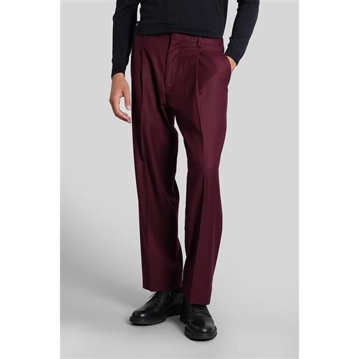 Costumein pantalone vincent in lana bordeaux