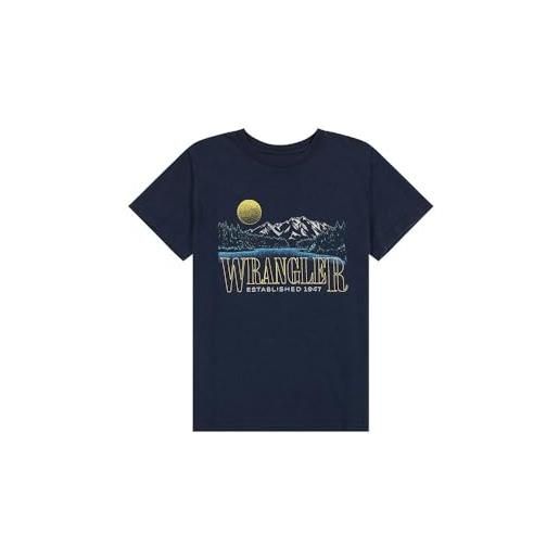 Wrangler maglietta da donna graphic tee, blu navy, s