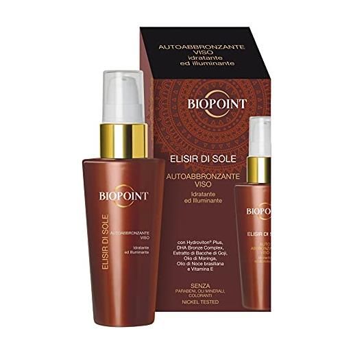 Biopoint elisir di sole autoabbronzante viso 50 ml - siero dalla consistenza setosa e delicata a rapido assorbimento