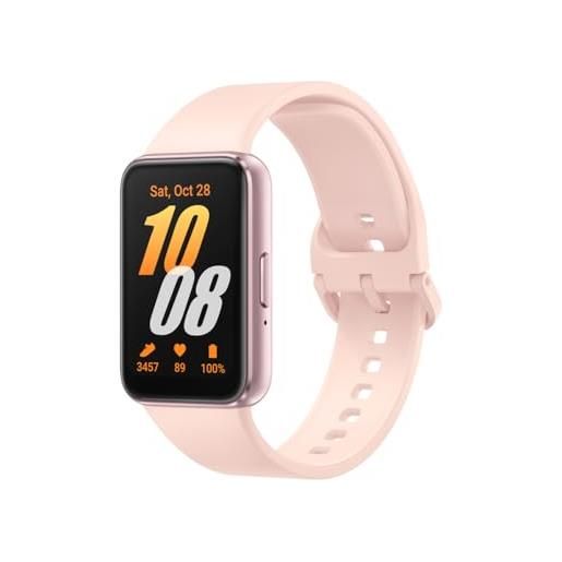 Samsung galaxy fit3 fitness band, batteria a lunga durata, rilevamento cadute/sos, barometro, ip68, monitoraggio sonno, oltre 100 esercizi, gestione notifiche/musica, pink gold [versione italiana]