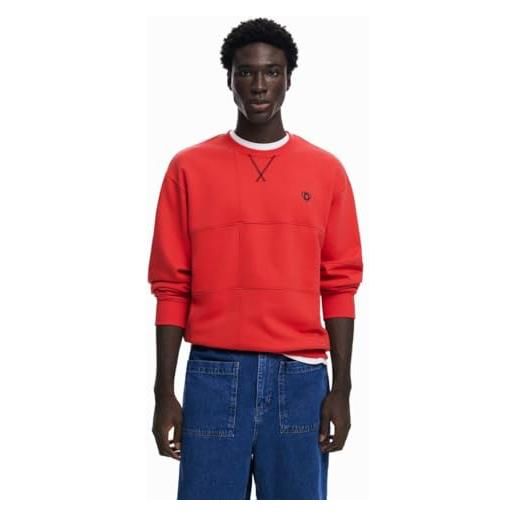 Desigual man knit sweat-felpa a maniche lunghe maglia di tuta, colore: rosso, m uomo