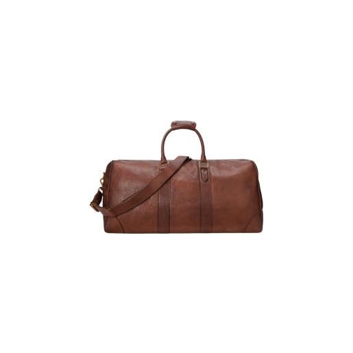 Polo Ralph Lauren per uomo. 405946034001 borsa da viaggio in pelle marrone heritage [3206971], casual