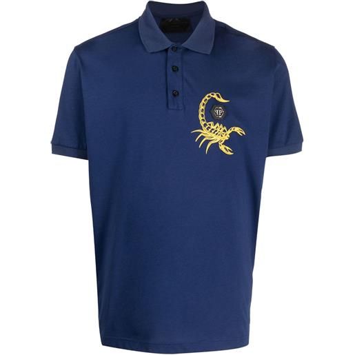 Philipp Plein polo con stampa - blu