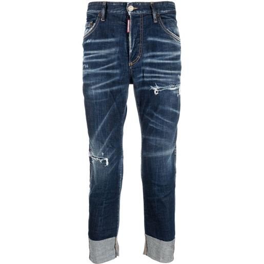DSQUARED2 jeans con ricamo - blu