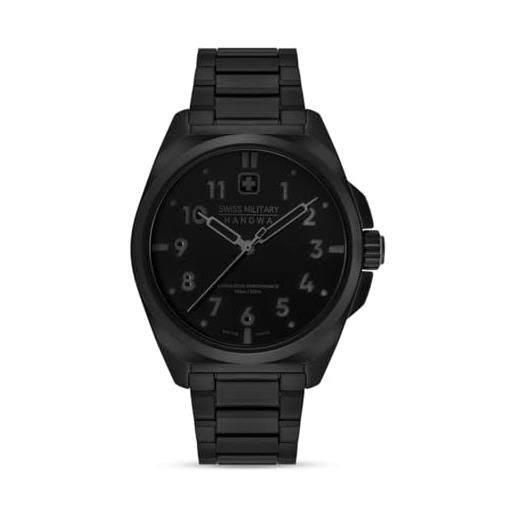 Swiss Military Orologio Uomo SMP36040.19 - Quarzo, Cassa In Acciaio 42mm, Quadrante Nero E Cinturino In Silicone, Impermeabile 50m