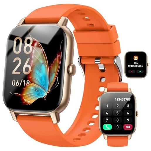 Hosgubo smartwatch uomo donna, 1.85 hd orologio bluetooth con effettua/risposta chiamate, smart watch cardiofrequenzimetro/spo2/contapassi, fitness tracker 100+ sportive, impermeabile ip68 per android ios. 