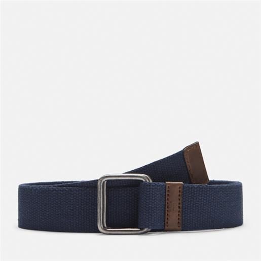 Timberland - cintura in materiale rinforzato 40 mm con fibbia squadrata da uomo in blu scuro, uomo, blu, taglia: l