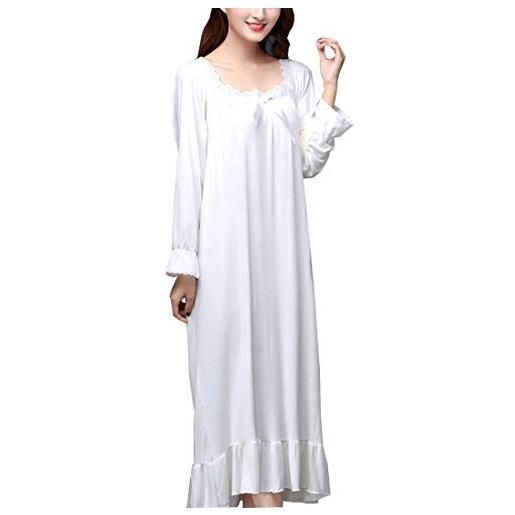 OKSakady morbido modale ragazza delle donne manica lunga camicia da notte principessa camicia da notte