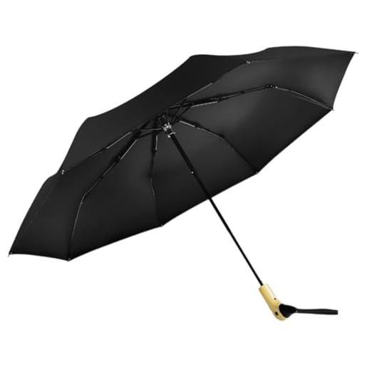 Générique ombrello testa d'anatra - ombrello manico in legno classico con manico a forma di anatra | tenda a prova del vento, ombrello automatico pioggia aperta per uomini e donne, p, nero, se référer au