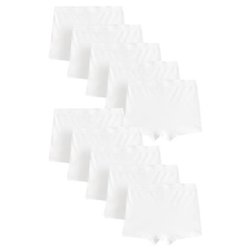 NEXT ragazza confezione da 10 slip corti bianco 9 anni