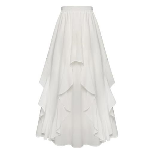 SCARLET DARKNESS maxi gonna da donna in chiffon elastico in vita a-line gonna lunga cottagecore swing gonne, vino, s