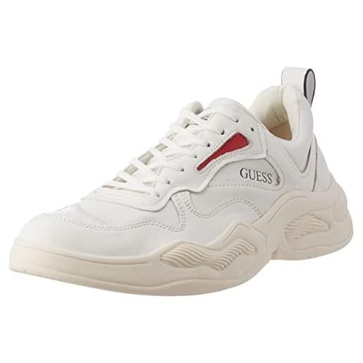 Guess bassano, sneaker uomo, white, 43 eu