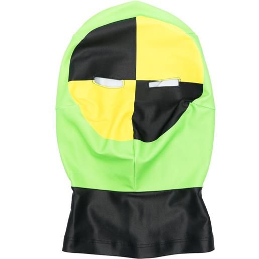 Walter Van Beirendonck passamontagna dummy morph con design color-block - verde