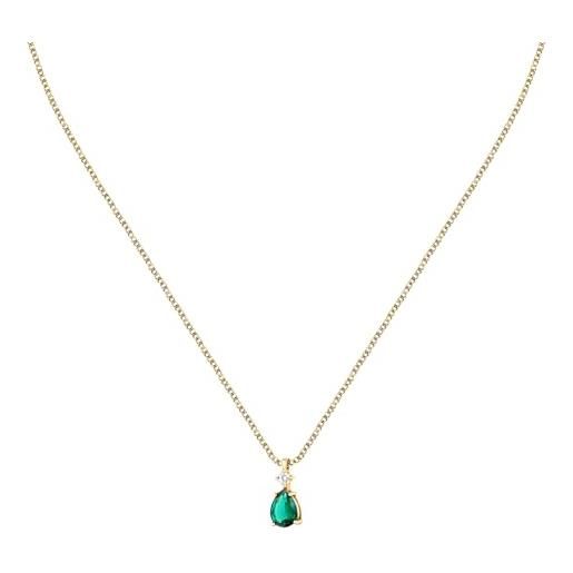 Morellato collana da donna in argento riciclato al 925% con zirconi, collezione tesori saiw190, argento 925 riciclato, zirconia cubica