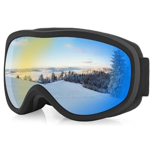 VINTEAM montatura nera + lenti rosse occhiali da sci