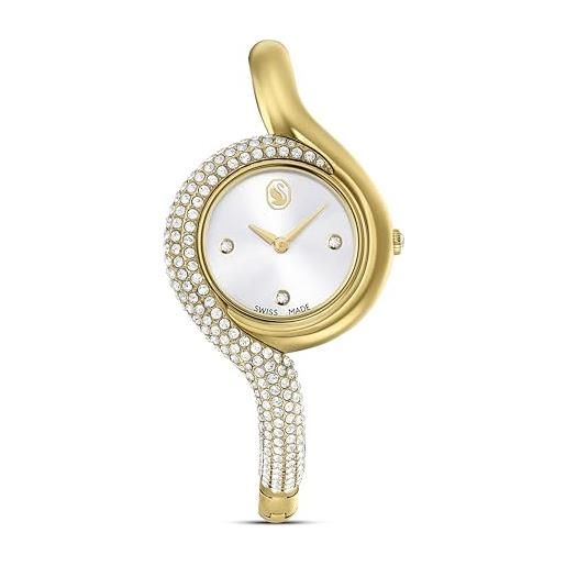 Swarovski orologio dextera asymmetric, fabbricato in svizzera, bracciale di metallo, tono dorato, finitura in tono dorato