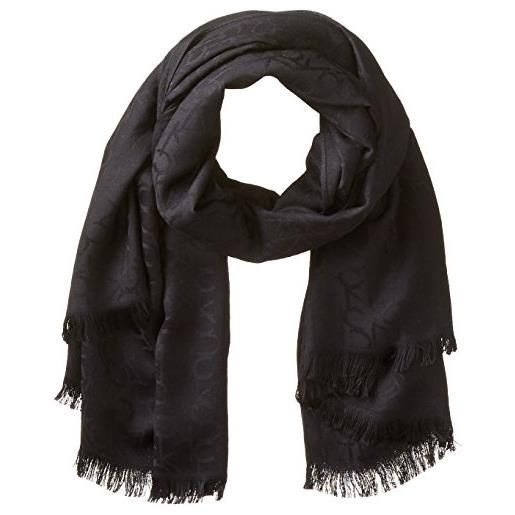 Calvin Klein women's logo pashmina scarf, black, one size