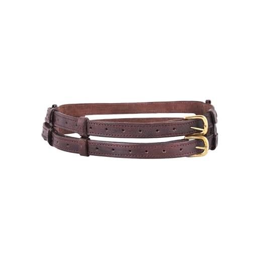 Ulfberth - doppia cintura in pelle - cintura vichinga in pelle - cintura doppia medievale - unisex, look usato, larp, rieenactment, pirata, marrone, taglia unica