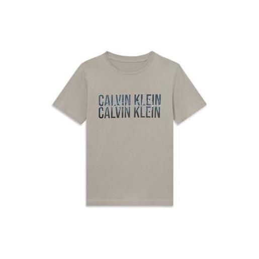Calvin Klein jeans t-shirt grigia con stampa logo sul davanti (it, età, 14 anni, regular, bambino, grigio)