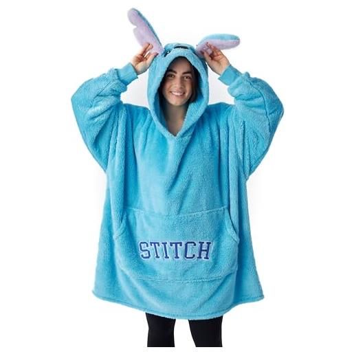 Disney felpa con cappuccio coperta oversize lilo & stitch, felpa con cappuccio da casa in pile da donna