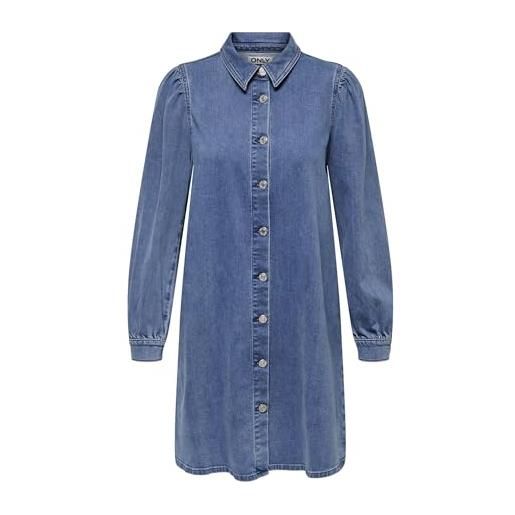 ONLY onlalma l/s dress dnm cro, media blu denim, l