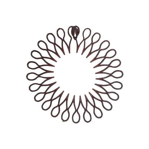 ZAAWUUT 12 fasce elastiche per capelli circolari, flessibili, con denti, da donna, colore marrone, taglia unica