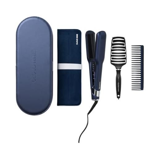 Cloud nine contouring wide - piastra per capelli e arricciacapelli 2 in 1 con piastre larghe curve sericite, revive mode e 11 regolazioni, per capelli lunghi e spessi, styling morbido e versatile