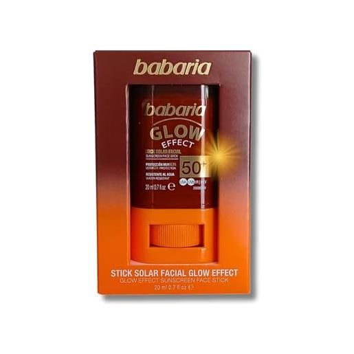 Babaria - stick viso spf 50 viso | crema solare su stick stick stick viso 20ml | protezione solare 50 viso | stick solar glow protector solare 50 | stick solar Babaria