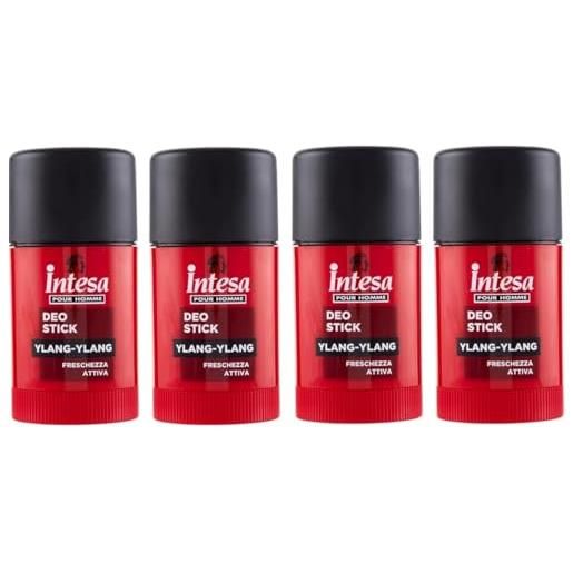 imi shop deo stick ylang-ylang pour homme freschezza attiva, deodorante 75 ml, confezione da 4