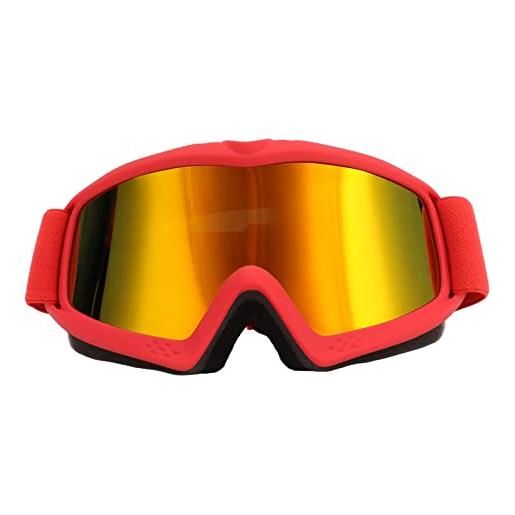 TUORE occhiali da neve, antigraffio e antiappannamento occhiali da sci per bambini rivestimento hd su occhiali design delle lenti per ragazzi ampia vista hd per l'equitazione (rosso)